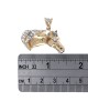 Diamond Horse Head Pendant in 2 Tone Gold